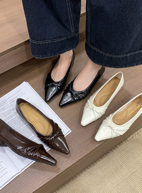 【妮娅专享】SWL698-18新款尖头头低跟百搭时尚单鞋