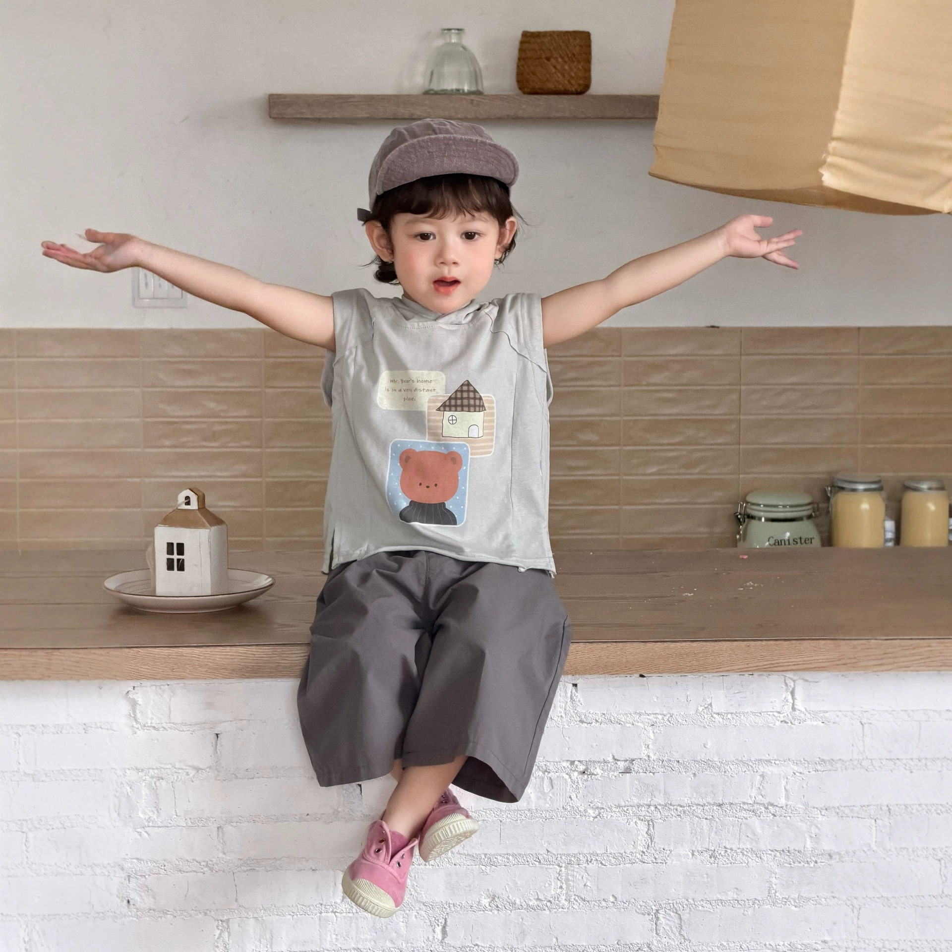 儿童卡通连帽T恤衫夏季薄款2026韩版童装宝宝衣服夏款男童套装夏
