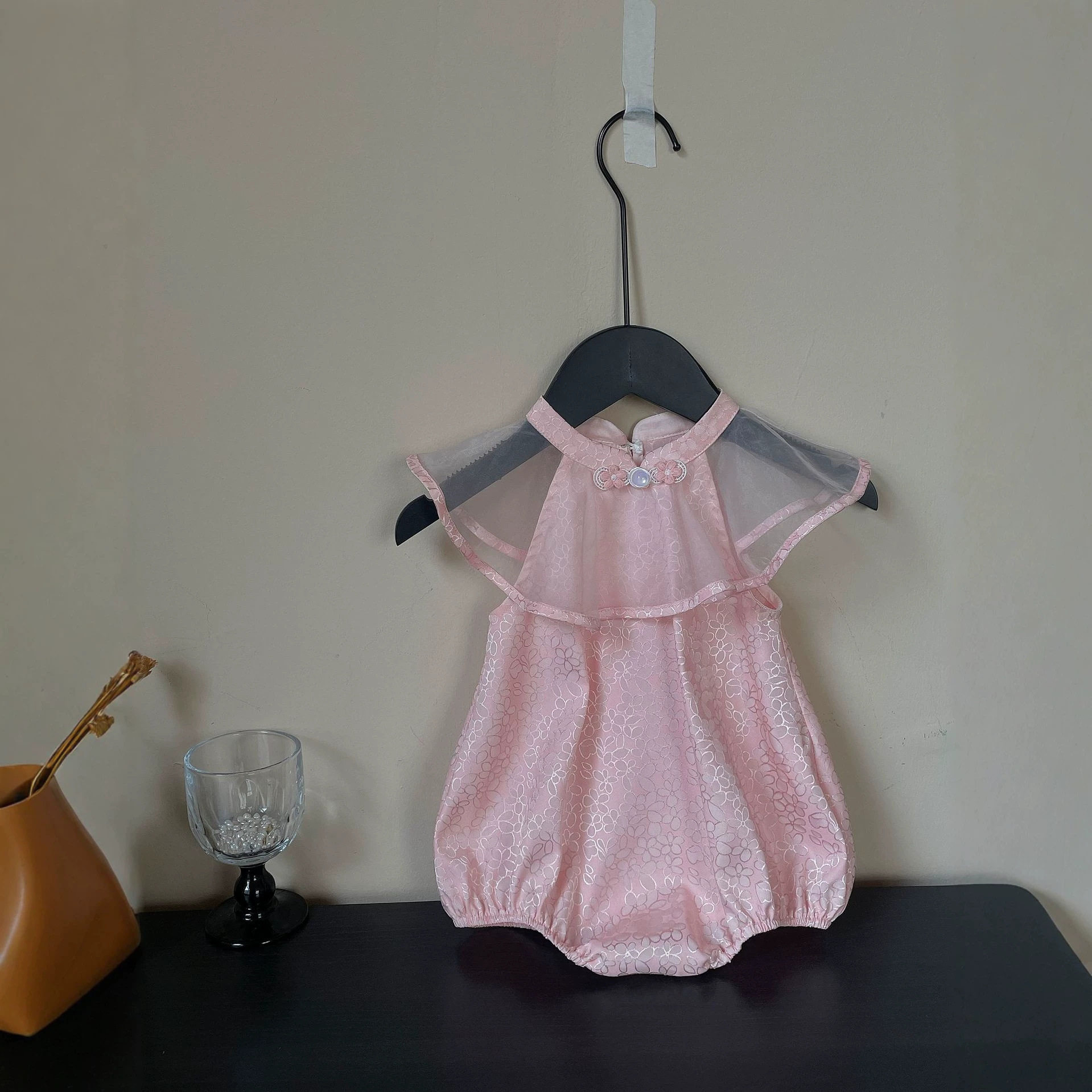 26夏季新中式包屁衣新款儿童旗袍婴儿衣服夏款韩版纱纱复古爬服