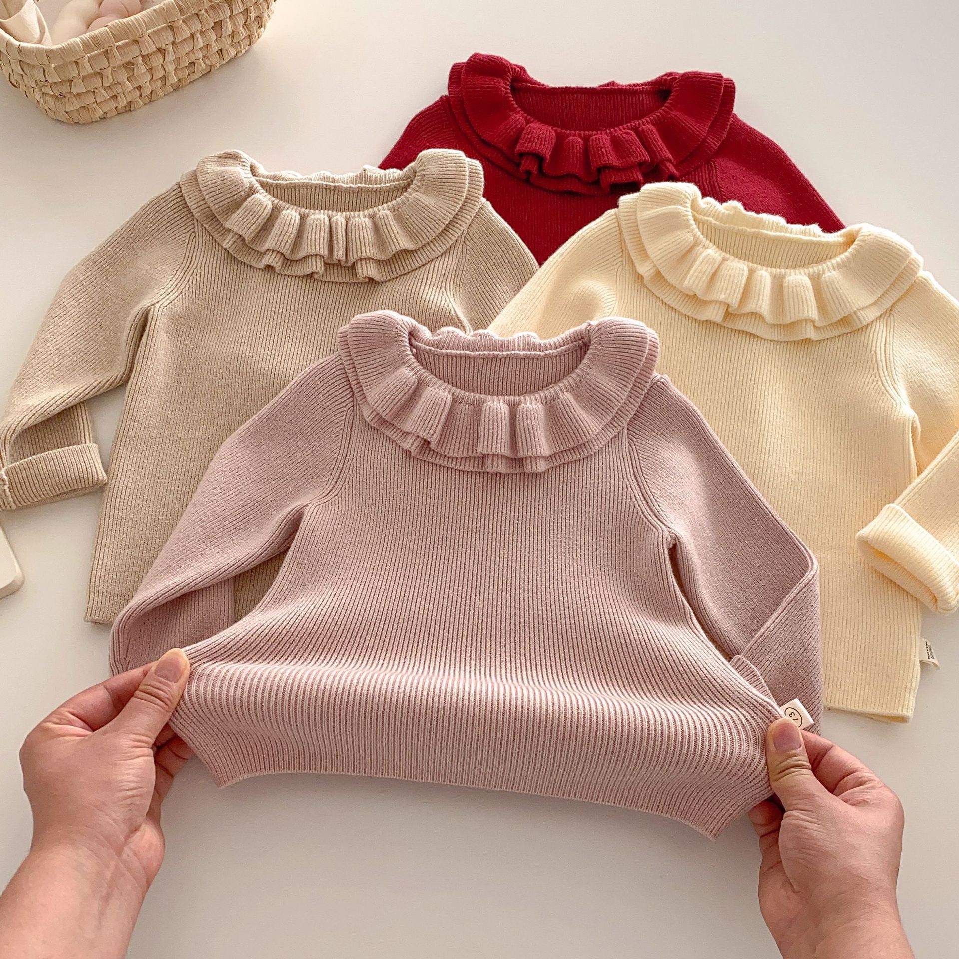 【2折专区】毛衣冬季拜年服女童包芯纱针织上衣加厚打底 AY715