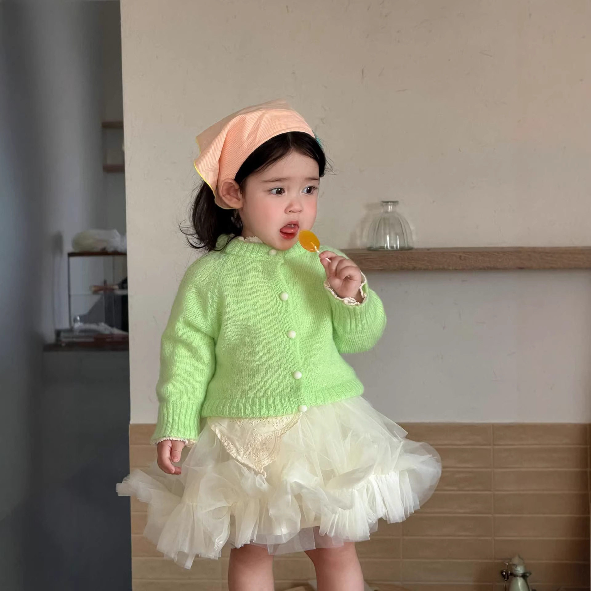 宝宝春款服装2026新款童装儿童春季衣服女童针织外套纱裙套装