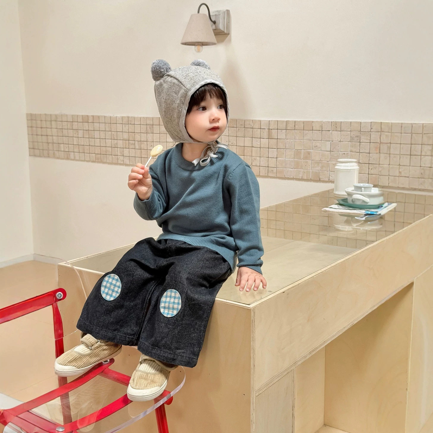 男宝宝秋装衣服儿童服装秋款2026新款韩版童装男童毛衣牛仔裤套装