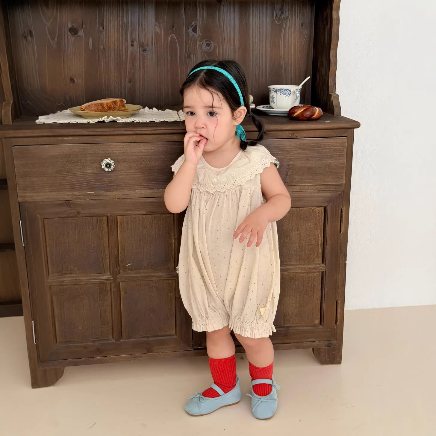 宝宝连体衣夏季薄款婴儿包屁衣夏款韩版童装女童花边哈衣婴童夏装