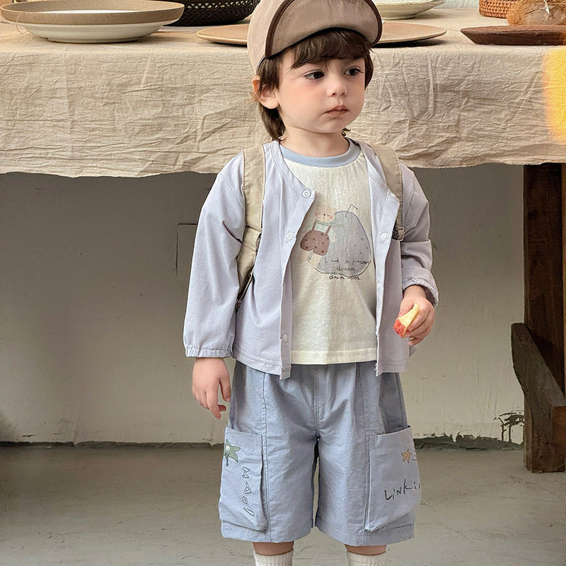 男宝薄款防晒衣婴幼儿夏季卡通短袖T恤2026新款百搭短裤外出服a类