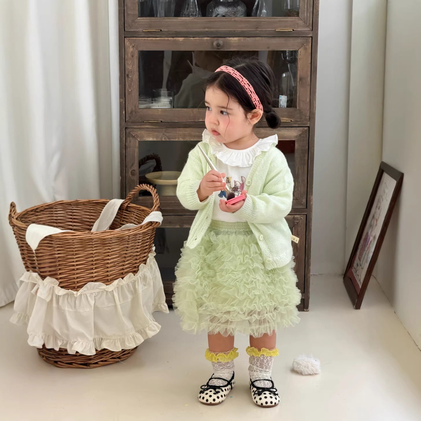 儿童服装春季针织衫外套韩版童装宝宝衣服夏款女童打底衫纱裙套装