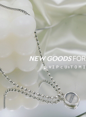 纯银饰品休闲风复古百搭圆盘项链