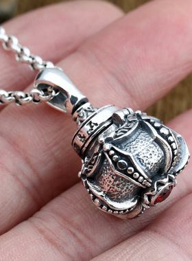 S925纯银饰品 复古泰银男女款可打开装东西毛衣链盒子坠新品特价