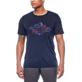 新西兰Tech男士 圆领ICEB春夏美丽诺羊毛户外休闲t恤速干 印花短袖