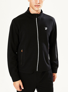 瑞士男士美丽诺羊毛跑步防风外套立领户外运动茄克衫透气保暖排汗