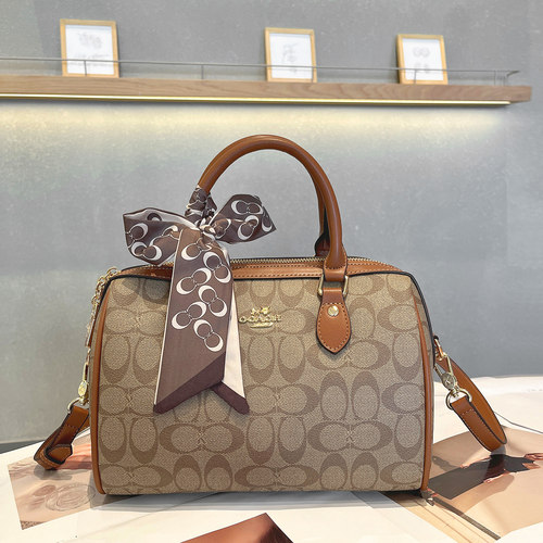 品牌真皮枕头包时尚老花单肩斜挎包2025新款大容量通勤百搭手提包