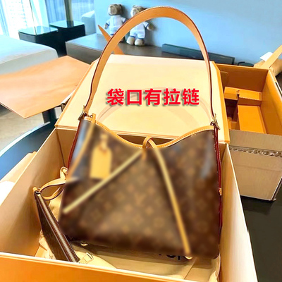 品牌真皮女士大包包老花中古Carryall托特包高级感休闲百搭斜挎包