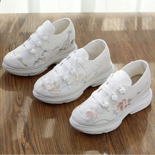 古风运动鞋国风加绒保暖日常汉服鞋子配旗袍鞋布鞋软底女鞋绣花鞋