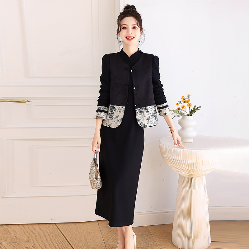 新中式国风马甲连衣裙套装