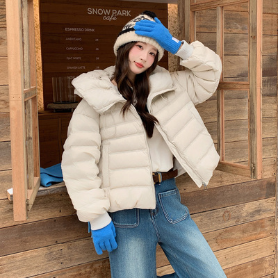 韩系小个子短款90白鸭绒羽绒服