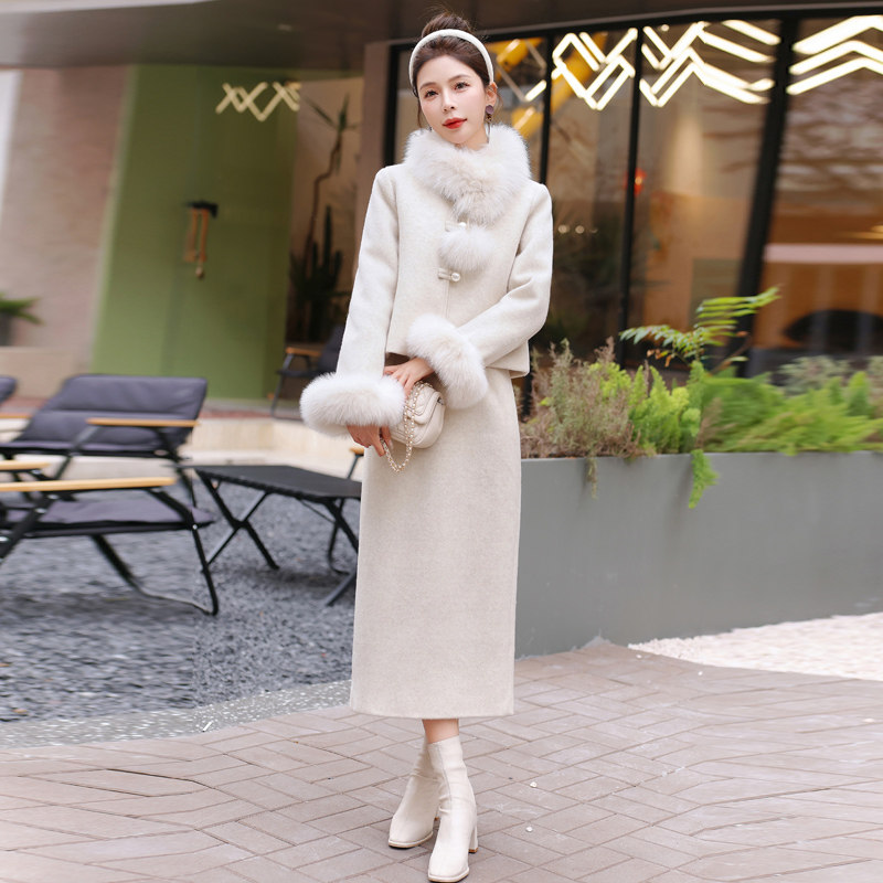 名媛气质两件套轻奢狐狸毛围脖小香风羽绒服女2025冬季高端套装裙,女装/女士精品,时尚套装,淘宝优惠券,粉丝福利购,淘宝优惠卷