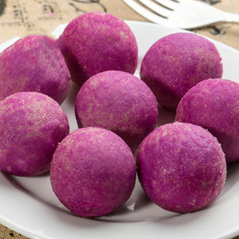 紫薯豌豆球36个 油炸小吃 甜点紫薯丸子冷冻半成品面点心280g*3包