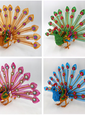 精灵铝艺氧化铝线孔雀房间装饰