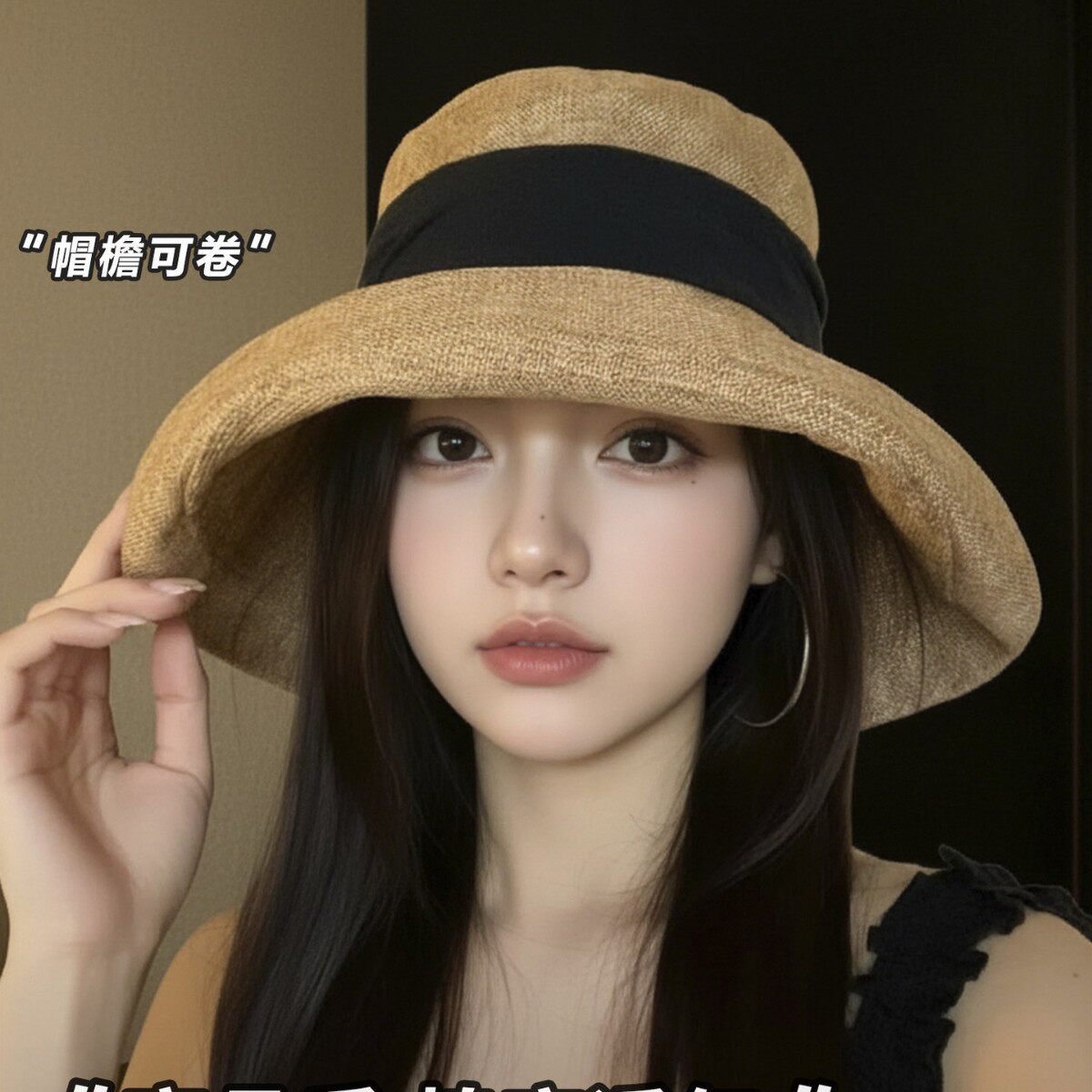 跨境夏季大帽檐渔夫帽子女款日系