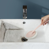 厨房刷锅灶台水槽清洗刷长柄百洁布清洁刷 卫生间浴缸洗手盆刷