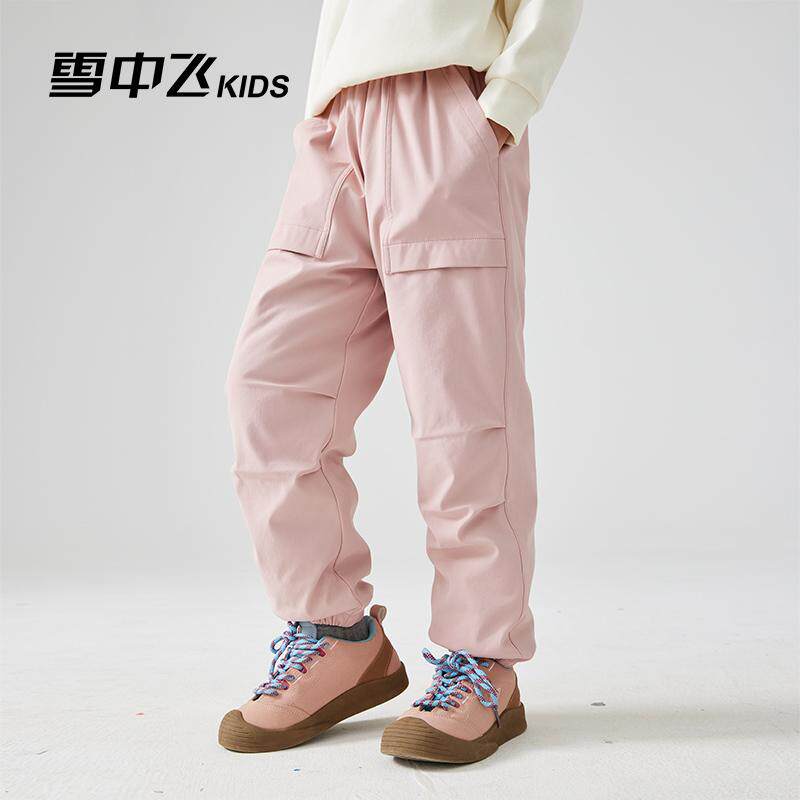 雪中飞男童羽绒裤儿童冬季新款中大童女童户外工装保暖儿童长裤子