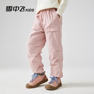 雪中飞男童羽绒裤儿童冬季新款中大童女童户外工装保暖儿童长裤子