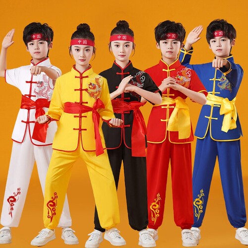 儿童武术练功服长短袖服装少儿散打咏春高档搏击学校武馆功夫表演