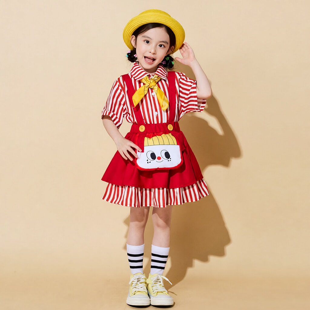 六一儿童合唱演出服啦啦队小学生运动会开幕式服装班服多巴胺套装