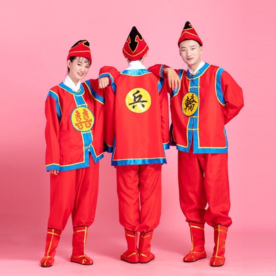 抬轿轿夫服装婚庆戏曲表演戏剧锣鼓打鼓道具舞狮全套衣服迎亲威风