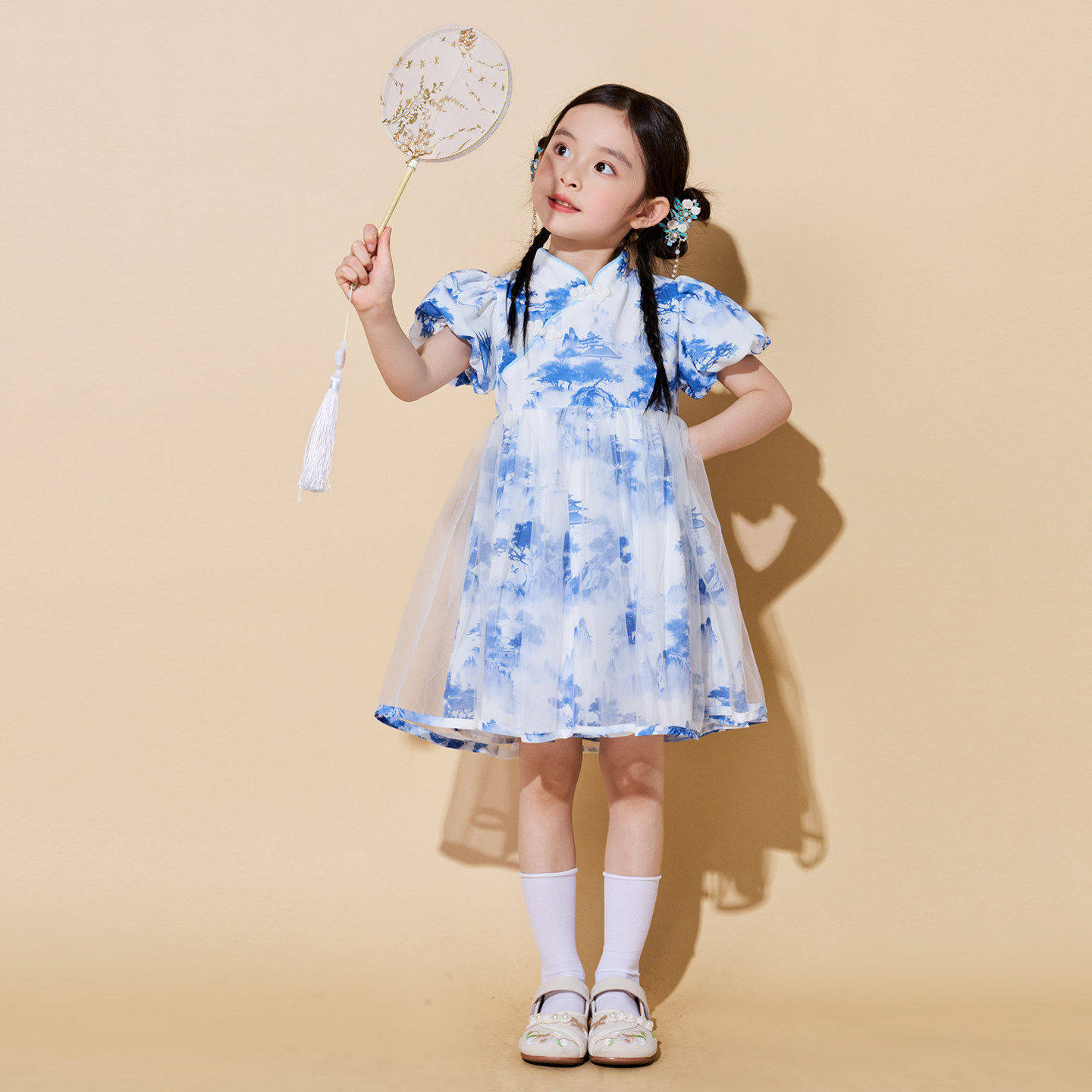 六一儿童演出服中国风小学生男女合唱表演服新中式唐装汉服旗袍裙