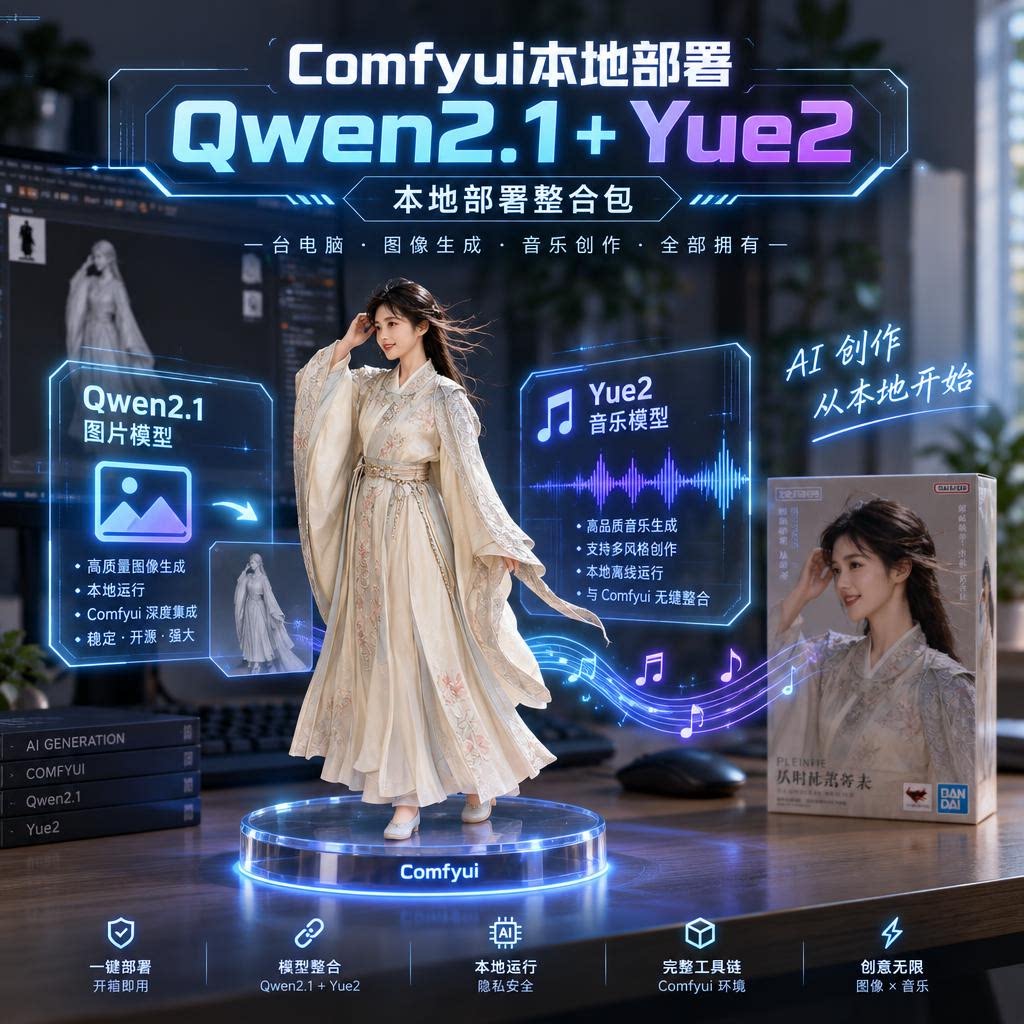 AI绘画工作流整合包Qwen生图抠图高清放大音乐生成一键出图免安装图片