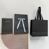 现货小礼品袋子开业礼物定制精美黑色手提袋定制logo伴手礼包装 袋