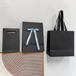 现货小礼品袋子开业礼物定制精美黑色手提袋定制logo伴手礼包装袋