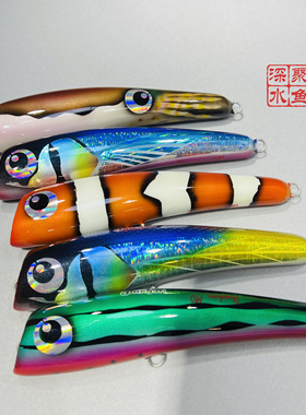 西班牙 Amegari 木制铅笔斜口波爬饵190F85g GT金枪黄条鰤波爬饵