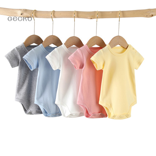 新生儿短袖连体打底红色三角哈衣