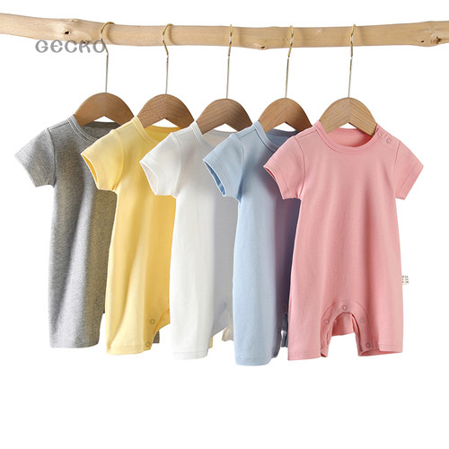 纯棉2岁婴儿连体衣夏季爬服