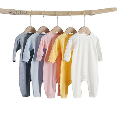 婴儿连体衣春秋夏季薄款男女纯色