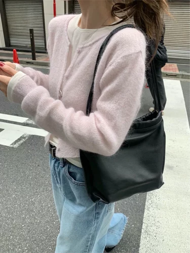 Form韩国东大门MELLOUNGE秋季新款女装时尚气质百搭圆领针织开衫