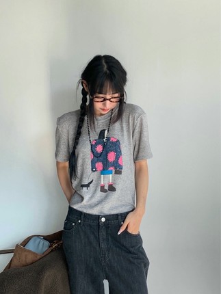 form韩国2025秋冬tara by motion新款百搭宽松显瘦短袖T恤