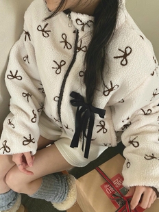 百搭宽松显瘦蝴蝶结棉服外套 时尚 form韩国2025秋季 onthemood新款