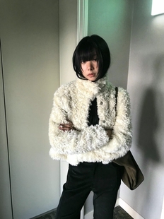 百搭宽松显瘦毛毛外套 时尚 form韩国2025冬季 avandace新款