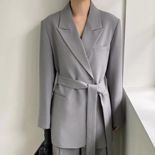 系带西装 25新秋3another打折现货一件中款 外套 代购 韩国东大门正品