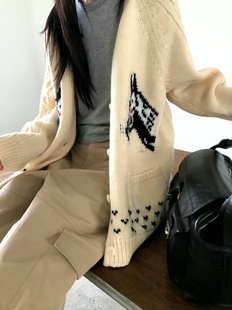 时尚 are新款 百搭宽松显瘦外套毛衣 form韩国2025秋季