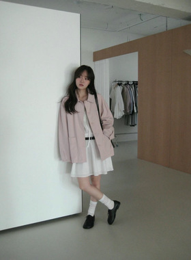 Form26新春riveroom韩国东大门韩系时尚淑女翻领纯色牛仔外套女