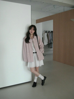 Form26新春riveroom韩国东大门韩系时尚淑女翻领纯色牛仔外套女