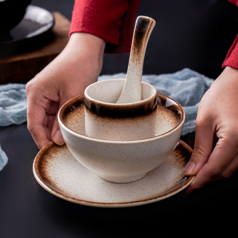 餐具一人食家用日式陶瓷碗筷盘子创意复古碟子吃饭碗盘子碗碟套装,餐饮具,餐具瓷器套装,淘宝优惠券,粉丝福利购,淘宝优惠卷