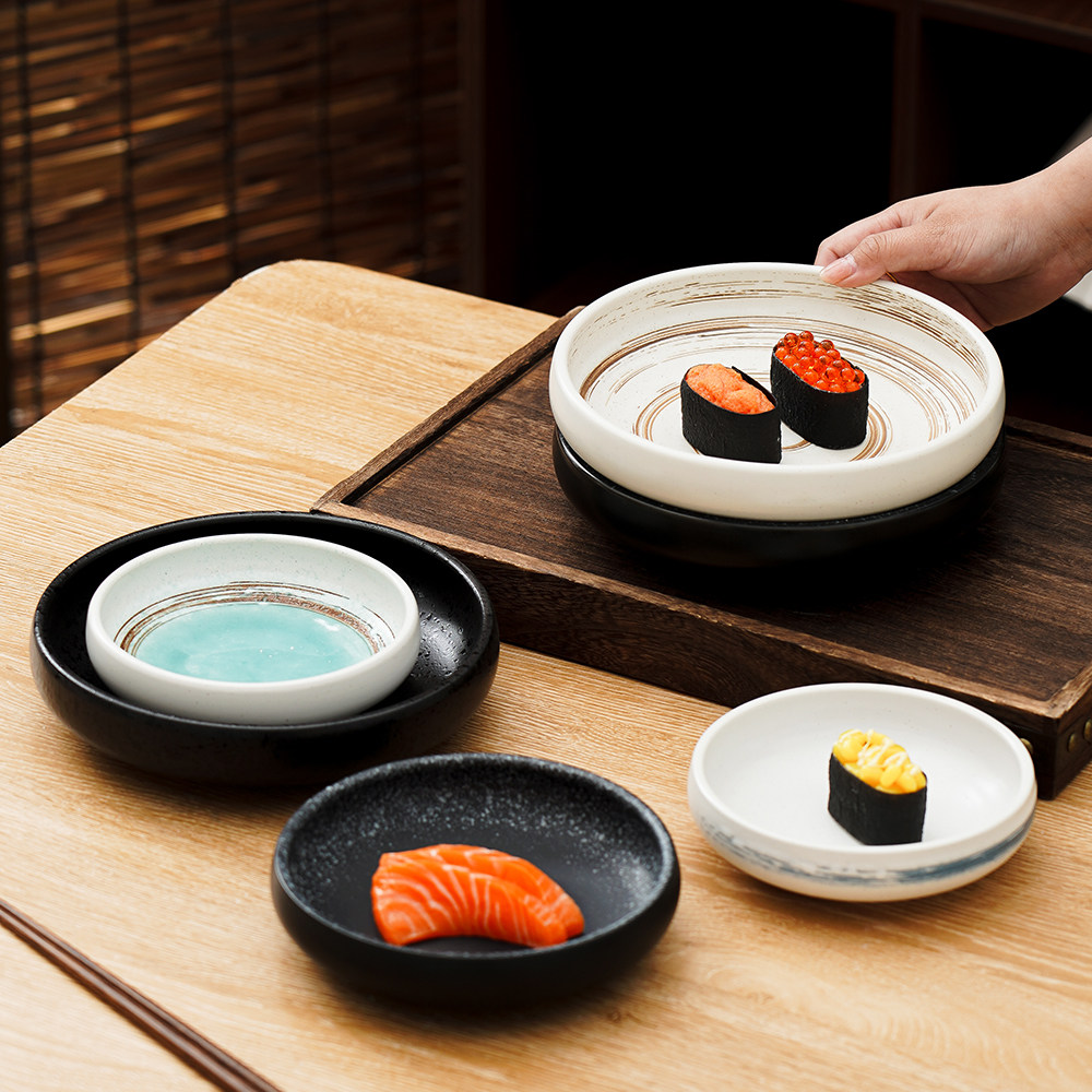 日式釉下彩陶瓷商用多用味碟