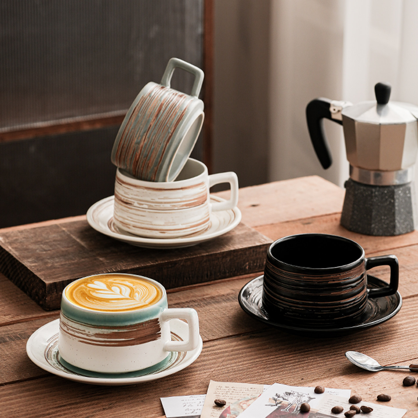 高档次套装下午茶杯子简约陶瓷咖啡杯装马克杯精致创意早餐牛奶杯