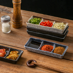 烤肉调味碟蘸料盘小碟子酱料碟日式寿司调料碟多格创意三格碟盘子