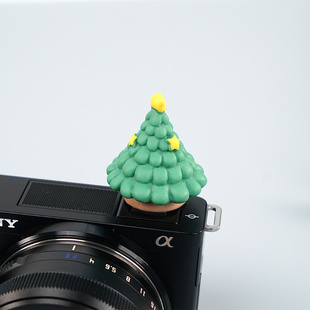 万圣节雪人圣诞节相机热靴盖适用于富士XT50尼康Z50佳能R50防尘盖