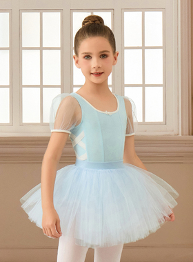 偲珂莉2025夏新款女童舞蹈服纯棉练功服女孩芭蕾舞裙演出服1289-2